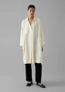 Tops & Tees-TOAST Textured Cotton Poplin Wrap Shirt Ecru