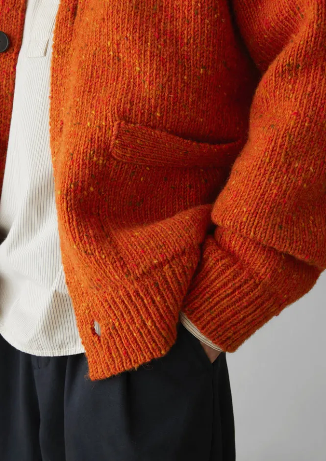 Knitwear-TOAST V-Neck Donegal Wool Cardigan WildCarrot