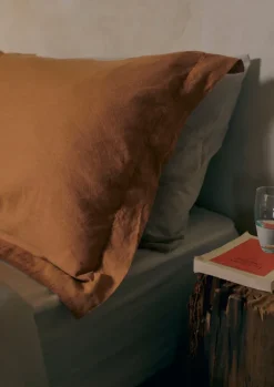 Textiles|Bed Linen-TOAST Washed Linen Cotton Oxford Pillowcase Set Bracken
