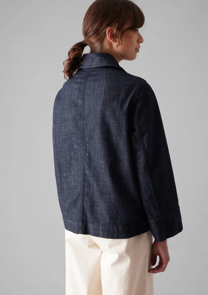 Denim|Coats & Jackets-TOAST Wide Sleeve Organic Denim Jacket Indigo