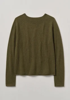 Knitwear-TOAST Wool Cashmere Neat Sweater Olive