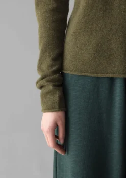 Knitwear-TOAST Wool Cashmere Neat Sweater Olive