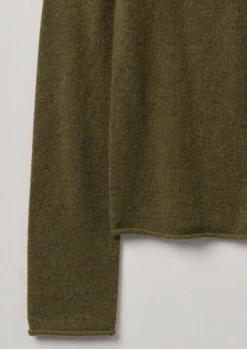 Knitwear-TOAST Wool Cashmere Neat Sweater Olive