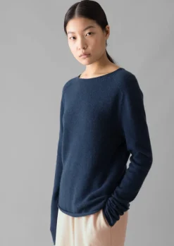 Knitwear-TOAST Wool Cashmere Neat Sweater Midnight