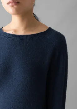 Knitwear-TOAST Wool Cashmere Neat Sweater Midnight
