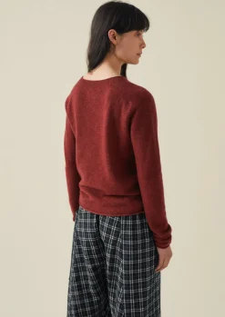 Knitwear-TOAST Wool Cashmere Neat Sweater Russet