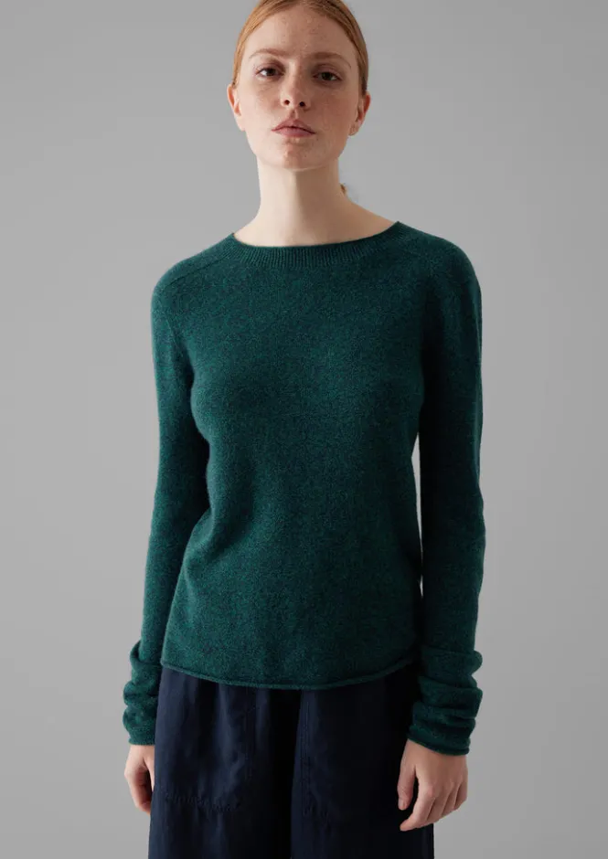 Cashmere|Loungewear-TOAST Wool Cashmere Neat Sweater ForestMarl