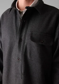 Shirts-TOAST Wool Cashmere Overshirt Charcoal