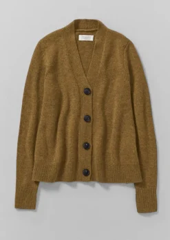Cashmere|Knitwear-TOAST Wool Cashmere Swingy Cardigan Mustard