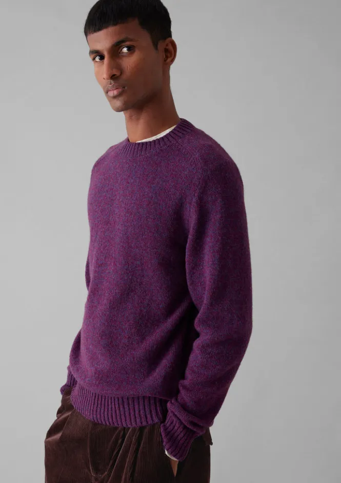 Knitwear-TOAST Wool Crew Neck Sweater Amethyst