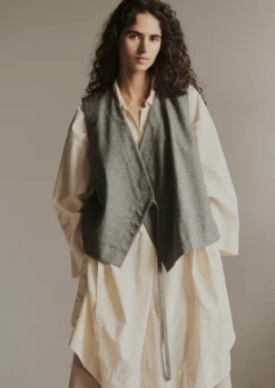 Coats & Jackets-TOAST Wool Flannel Sleeveless Jacket GreyMelange